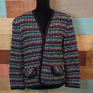 Vintage Size 12 knit sports coat with shoulder pads